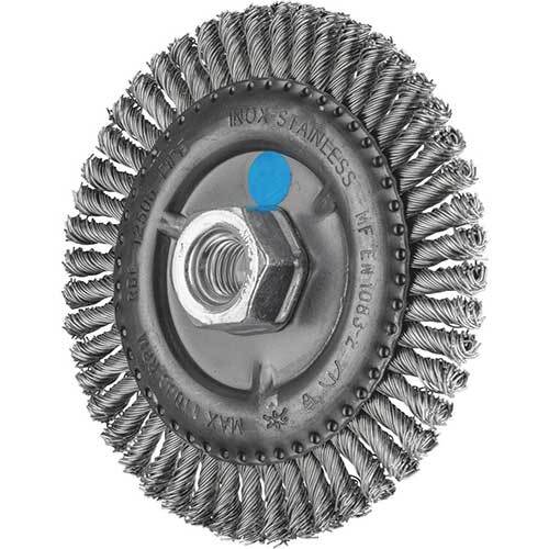 PFERD WHEEL BRUSH W/ARBOR PIPE LINER TWIST KNOT INOX RBG 12506/M14 ST SG