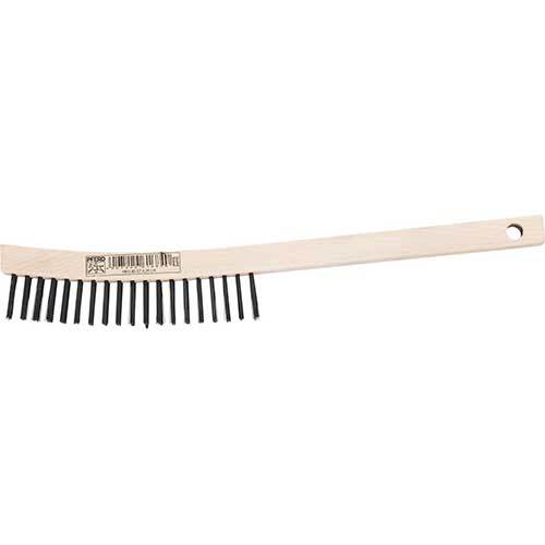 PFERD 3 ROW WIRE BRUSH STEEL WOODEN HANDLE LONG HBU 30 ST LH 0.35 SG