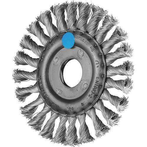 PFERD WHEEL BRUSH W/ARBOR TWIST KNOT S/LESS STEEL RBG 11512/22.2INOX 0.35SG