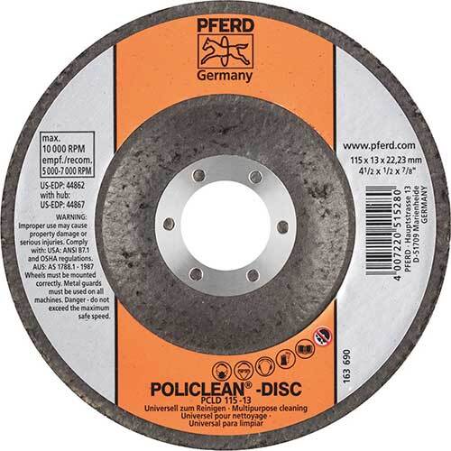 PFERD POLICLEAN DISC DEPRESSED CENTRE PCLD 115-13