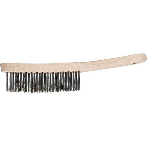 PFERD 3 ROW WIRE BRUSH CONVERGED STEEL WOODEN HANDLE HBK 30 ST 0.35 SG