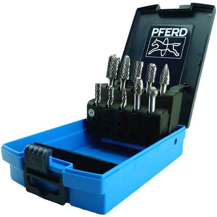 PFERD SA-10 PIECE TOUGH BURR SET 1/4'' SHANK