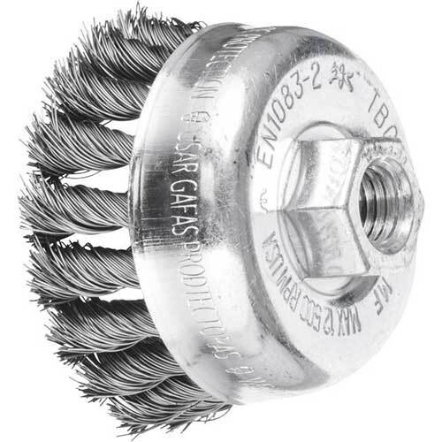 PFERD CUP TWIST KNOT STEEL WIRE BRUSH TBG 65/M14 ST 0.35 SG
