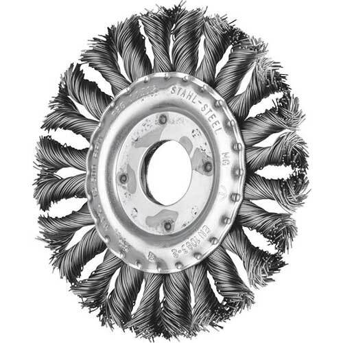 PFERD WHEEL BRUSH W/ARBOR COMBITWIST KNOT STEEL RBG 11512/22.2CT ST 0.50SGP