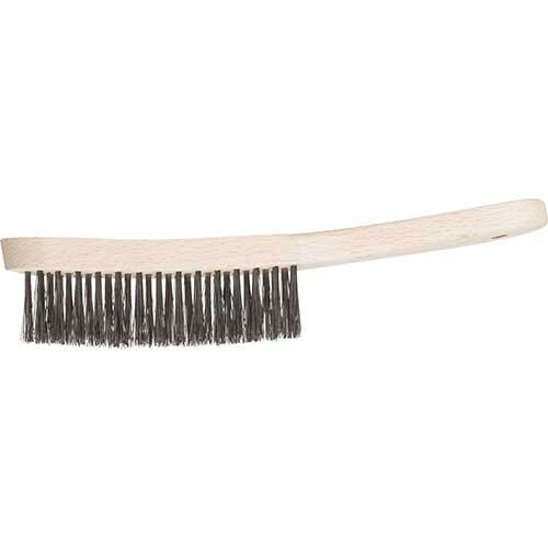 PFERD 3 ROW WIRE BRUSH CONVERGED S/STEEL WOODEN HANDLE HBK 30 INOX 0.35 SG