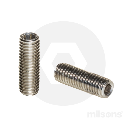 GRUB SOCKET SCREW SS316 M8 X 22 FLAT POINT 