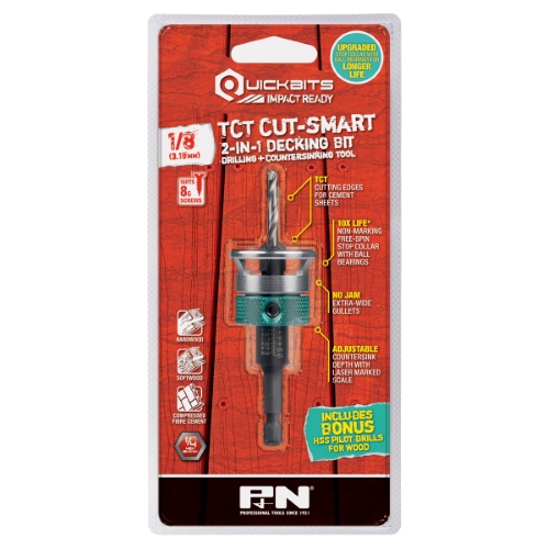 DRILL TCT &amp; COUNTERSINK TCT QUICKBIT CUTSMART 1/8 (8G) P&amp;N