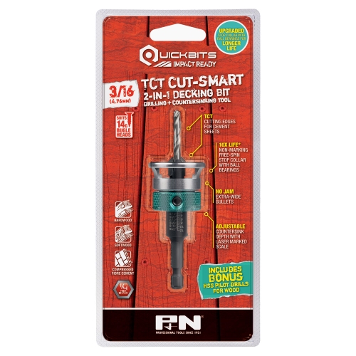 DRILL TCT &amp; COUNTERSINK TCT QUICKBIT CUTSMART 3/16 (14G) P&amp;N