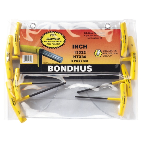 BONDHUS SET 8 HEX T-HDL GRAD 2-10MM W/STAND