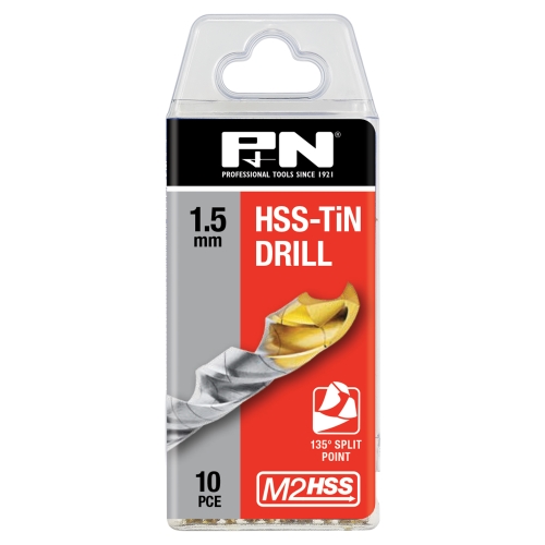 DRILL JOBBER HSS-TIN TIP 1.50 DIN338 10PK P&amp;N