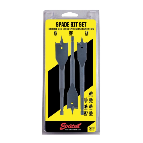 EVACUT 3 PIECE SPADE BIT SET