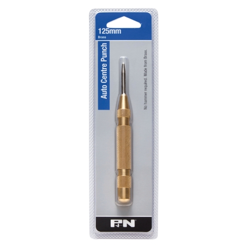 CENTRE PUNCH AUTO BRASS 125MM P&amp;N