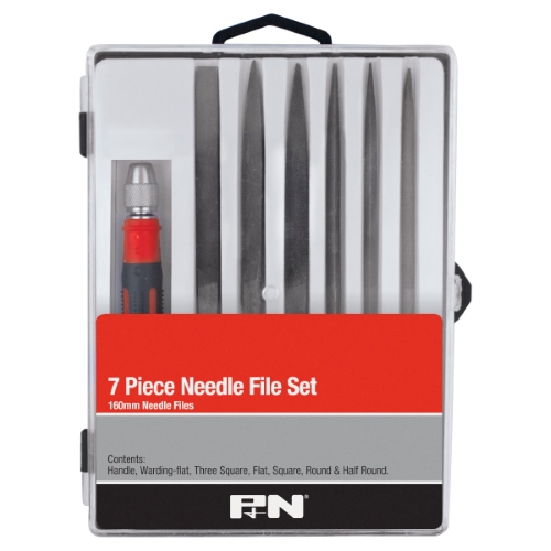 FILE SET NEEDLE INTERCHANGEABLE HANDLE 7PC P&amp;N