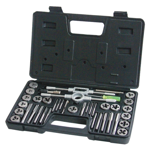 TAP &amp; DIE SET METRIC CARBON STEEL 40PC FROST