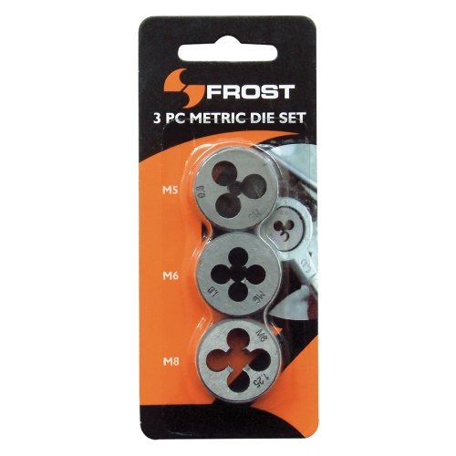 BUTTON DIE SET METRIC M5, M6, M8 X 1&quot; OD 3PC FROST