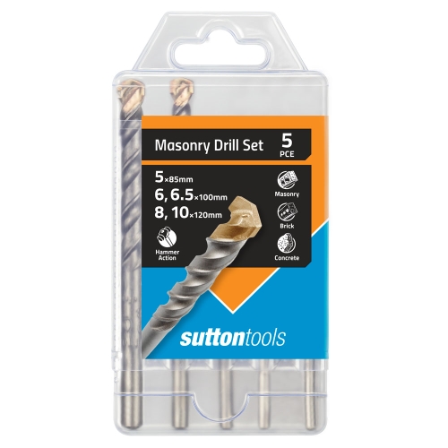 MASONRY DRILL SET STD FIX D650 5PCE 5.0 6.0 6.5 8.0 10.0