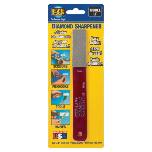 HONE STONE &amp; HOOK SHARPENER FINE PAD ON 6”X3/4” RED HANDLE