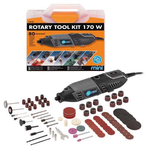 MINI ROTARY TOOL KIT 170W CASE + ACCESSORIES COLLETS PG MINI