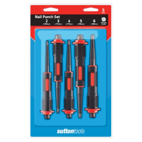 NAIL PUNCH M709 SOFT GRIP 5 PCE SET (2, 3, 4, 5, 6MM)