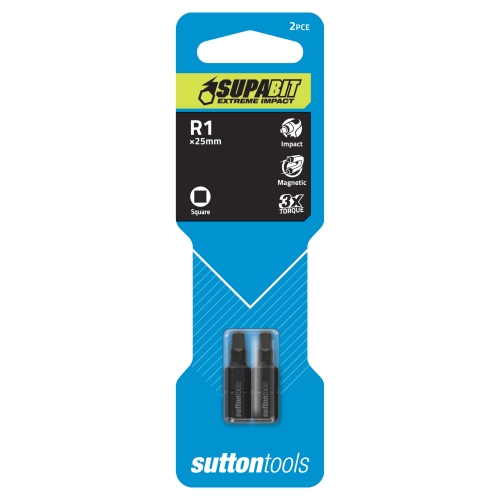 SCREWDRIVER BIT S118 ROBERTSON R1 25MM INSERT 2PK SUPABIT