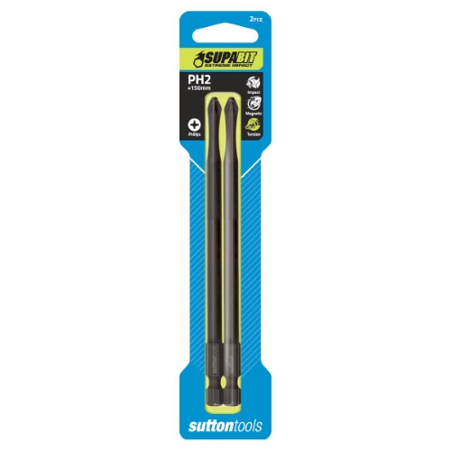 SCREWDRIVER BIT S150 PHILLIPS PH2 150MM POWER 2PK SUPABIT