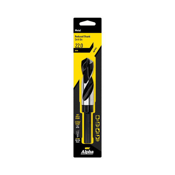 ALPHA REDUCED SHANK DRILL 22.0MM 1/2 SHANK