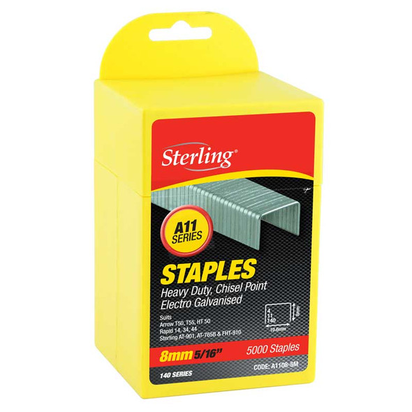 STERLING 140 SERIES PLASTIC BOX STAPLES 8MM X 5000