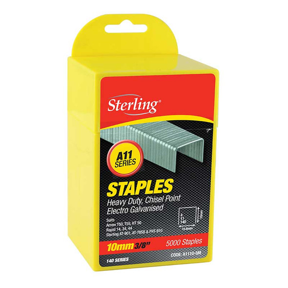 STERLING 140 SERIES PLASTIC BOX STAPLES 10MM X 5000