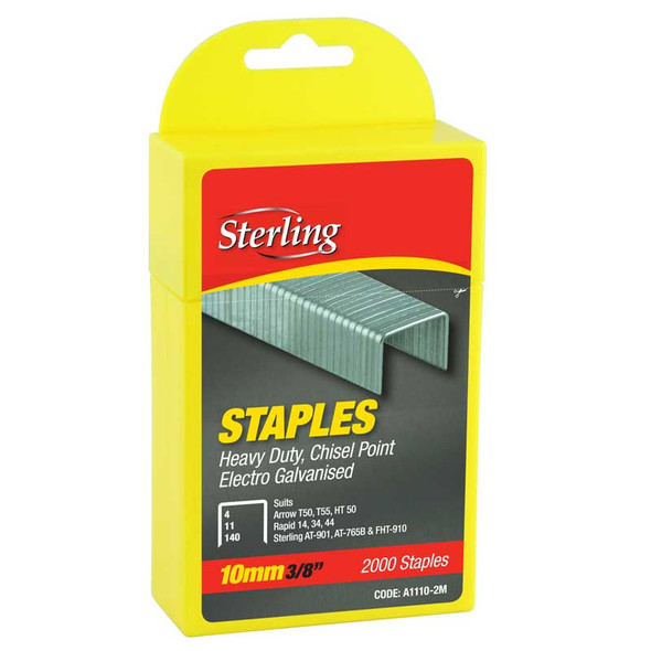 STERLING 140 SERIES PLASTIC BOX STAPLES 10MM X 2000