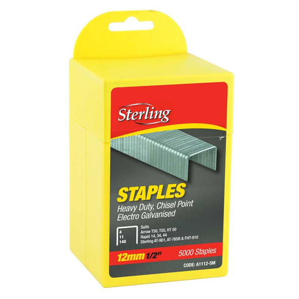 STERLING 140 SERIES PLASTIC BOX STAPLES 12MM X 5000