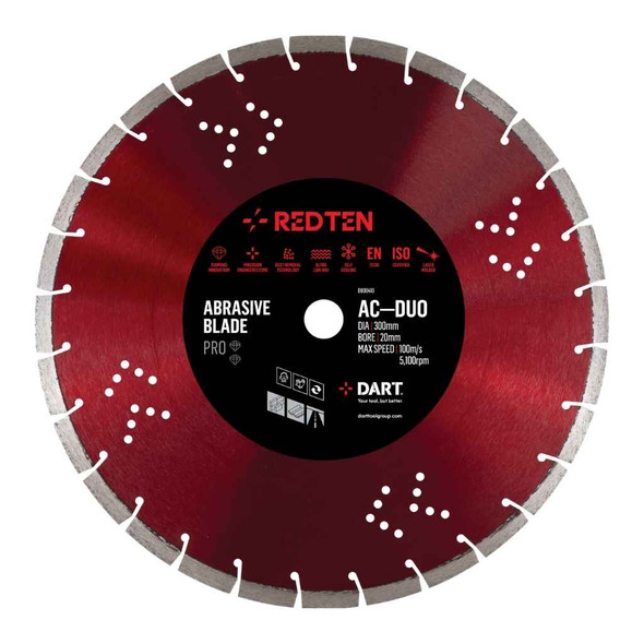 DART RED TEN AC-DUO PRO CONCRETE &amp; ASPHALT DIAMOND BLADE 450D X 25.4B