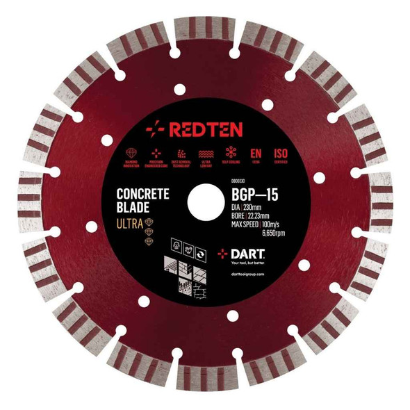 DART RED TEN BGP-15 ULTRA CONCRETE DIAMOND BLADE 350DMM X 25B