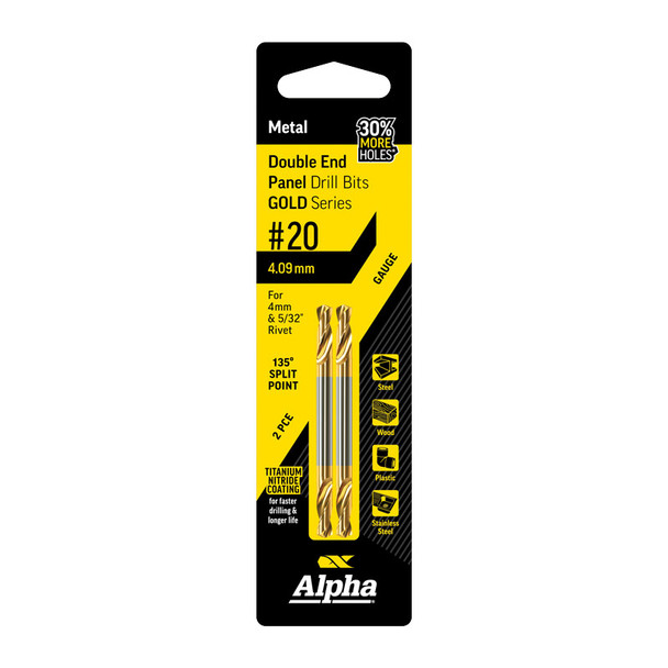 ALPHA DOUBLE END PANEL DRILL (CARD 2) 4.9MM - GOLD SERIES