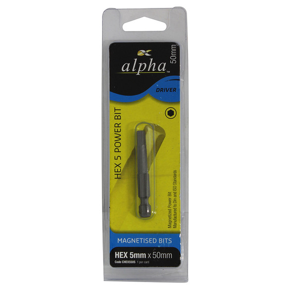 ALPHA HEX 5MM DRIVER BIT CARDED