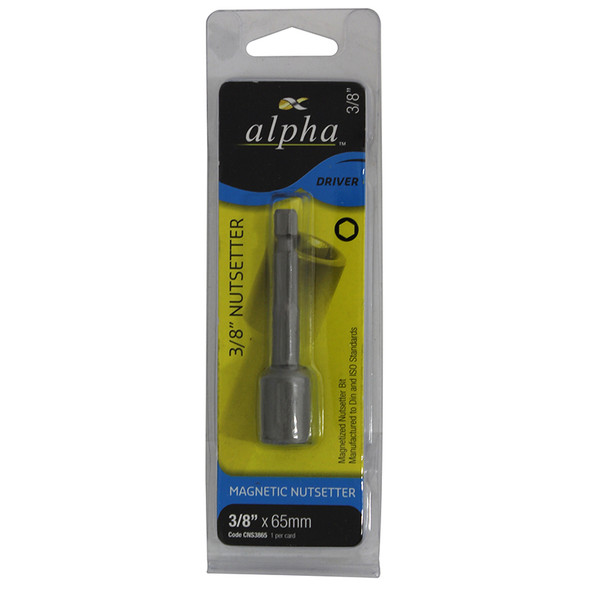 ALPHA MAGNETIC NUTSETTER CARDED 3/8 X 65MM