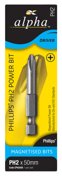 ALPHA PHILLIPS INSERT BIT 1 X 25MM (CARD OF 2)