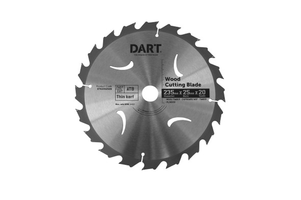 DART TIMBER BLADE 235MM 20T 25MM BORE