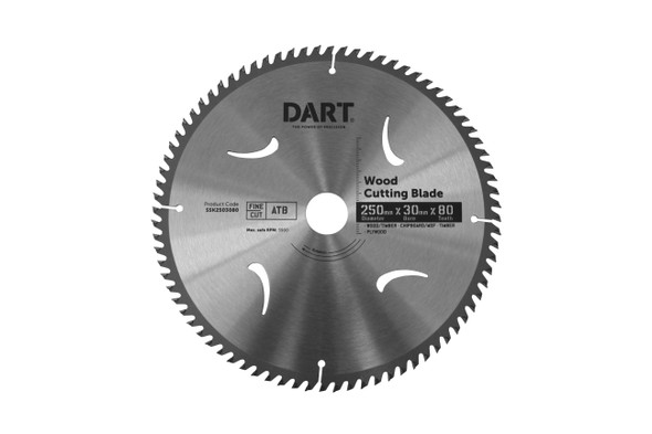 DART TIMBER BLADE 250MM 80T 30MM BORE