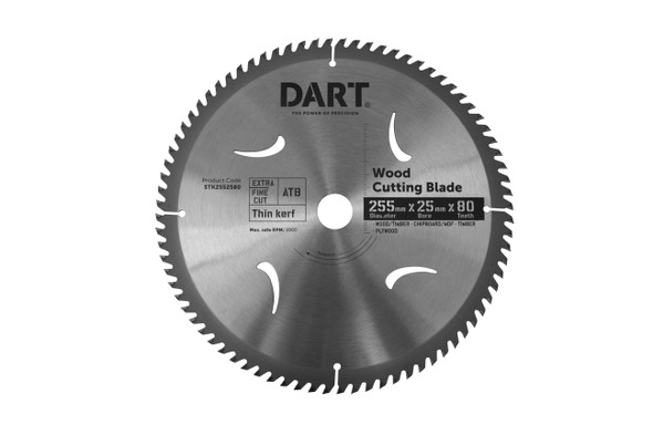 DART TIMBER BLADE 255MM 80T 25MM BORE