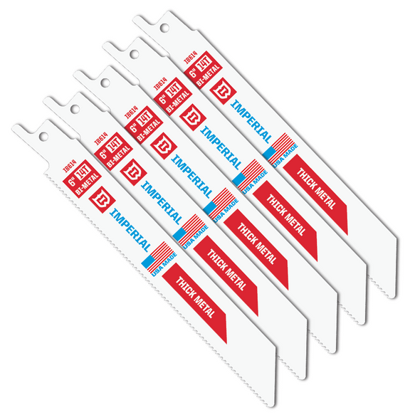 IMPERIAL USA RECIP BLADE THICK METAL 6 INCH X 14TPI - PACK 5