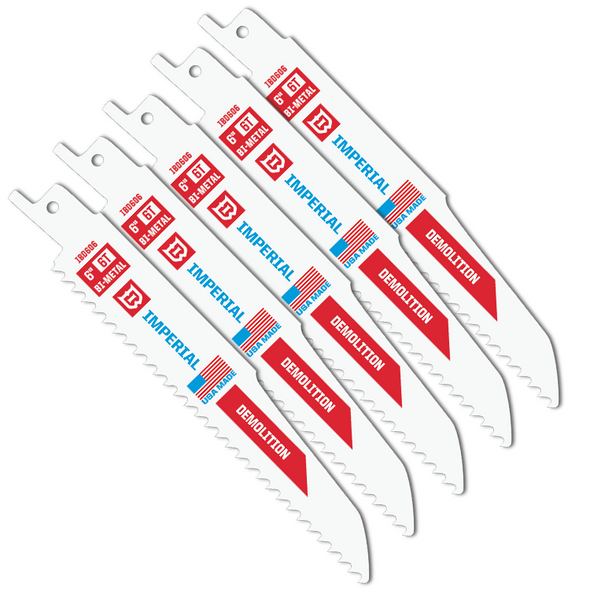 IMPERIAL USA RECIP BLADE DEMOLITION 6 INCH X 6TPI - PACK 5