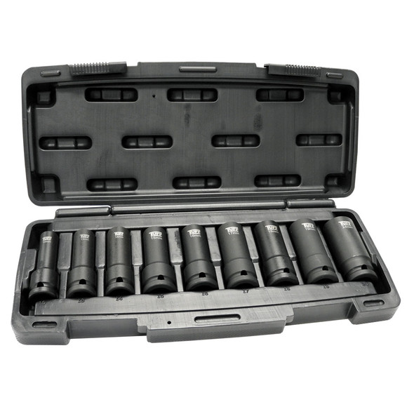 TUFF 9 PIECE 1/2 IMPACT SOCKET SET 10, 13, 14, 15, 16, 17, 18, 19, 24MM