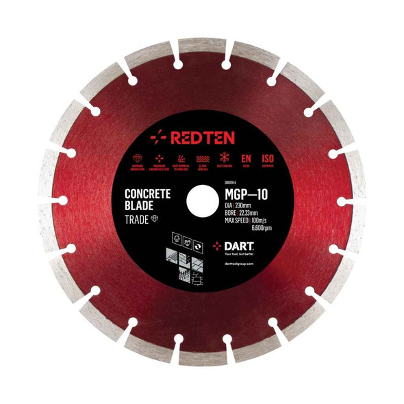 DART RED TEN MGP-10 TRADE CONCRETE DIAMOND BLADE 115D X 22B