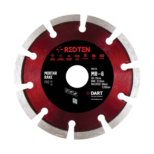 DART RED TEN PRO MR-6 MORTAR RAKE 125DMM X 22B X 6MM