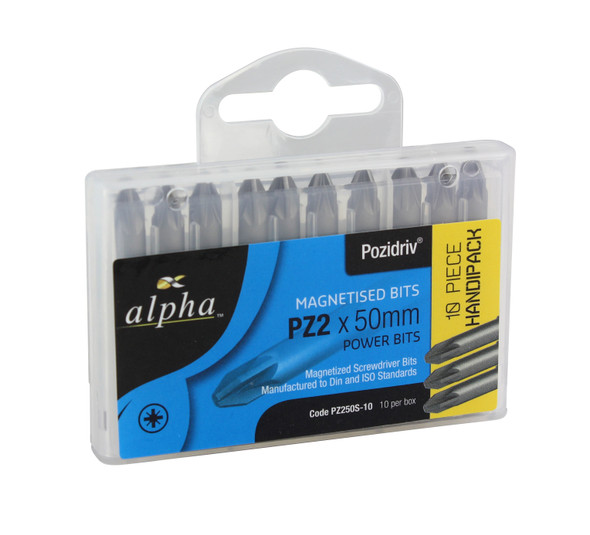 ALPHA POZI DRIVE BIT 2 X 50MM HANDIPACK (10)