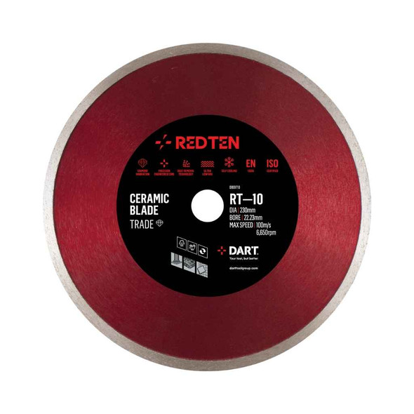 DART RED TEN RT-10 TRADE CERAMIC TILE DIAMOND BLADE 115DMM X 22B