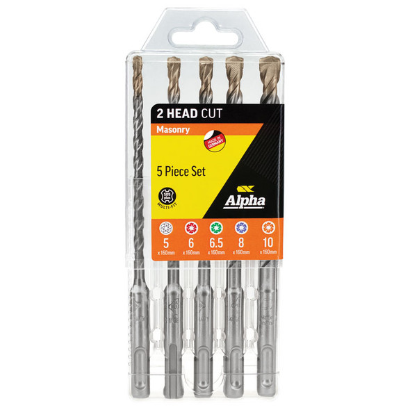 ALPHA SDS + MASONRY DRILL SET 5, 6, 6.5, 8, 10MM