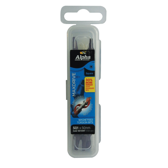 ALPHA MAXDRIVE SQUARE 1 X 50MM TORSION DRIVER BIT