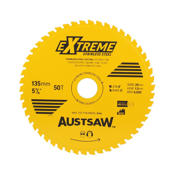 AUSTSAW EXTREME STAINLESS STEEL BLADE 135MM X 50T