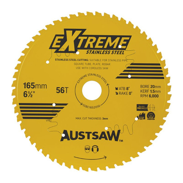 AUSTSAW EXTREME STAINLESS STEEL BLADE 165MM X 56T